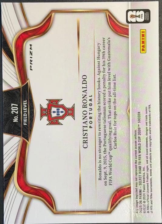 Cristiano Ronaldo Portugal #207 Prizm Purple mojo Panini Road to World Cup 2026