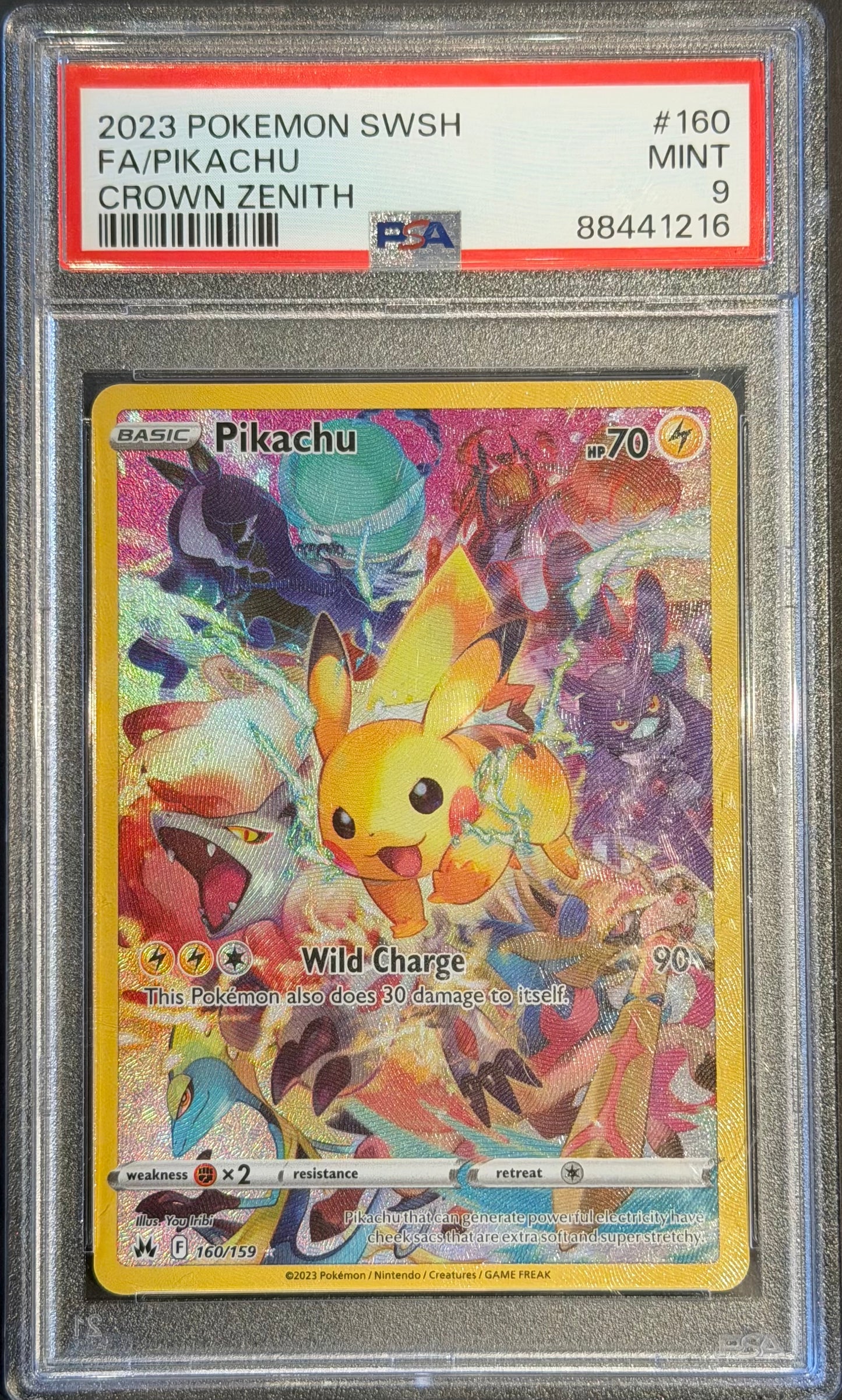 Pikachu 160/159 PSA 9 Crown Zenith