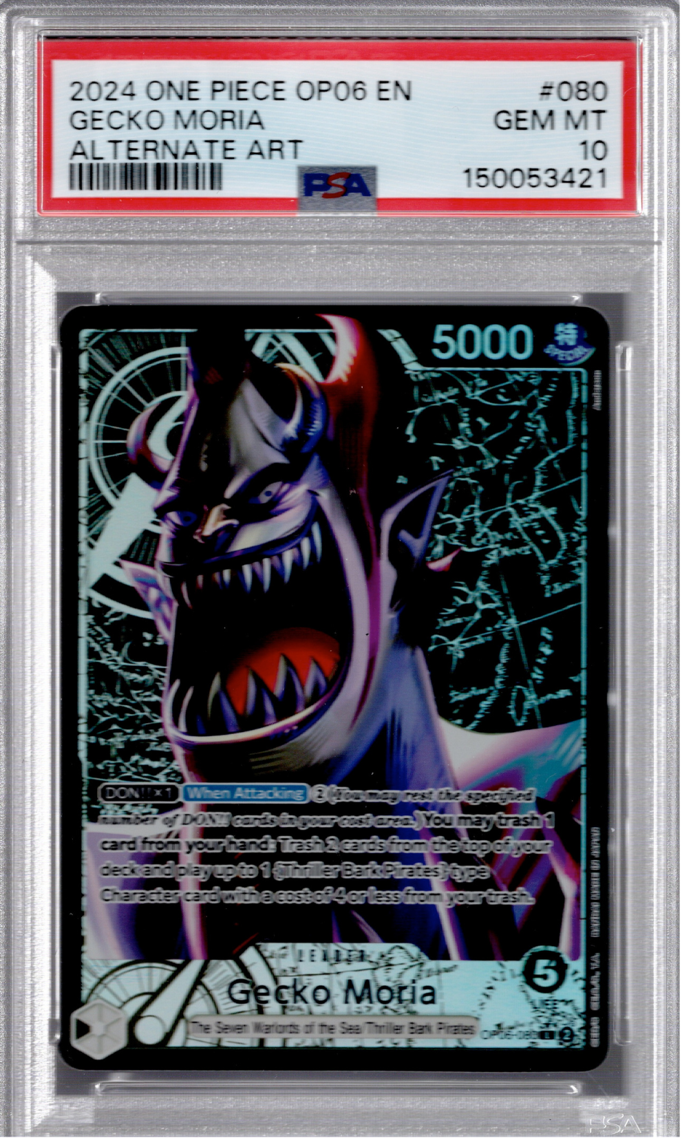 2024 One Piece OP06 Gecko Moria Alternate Art PSA 10