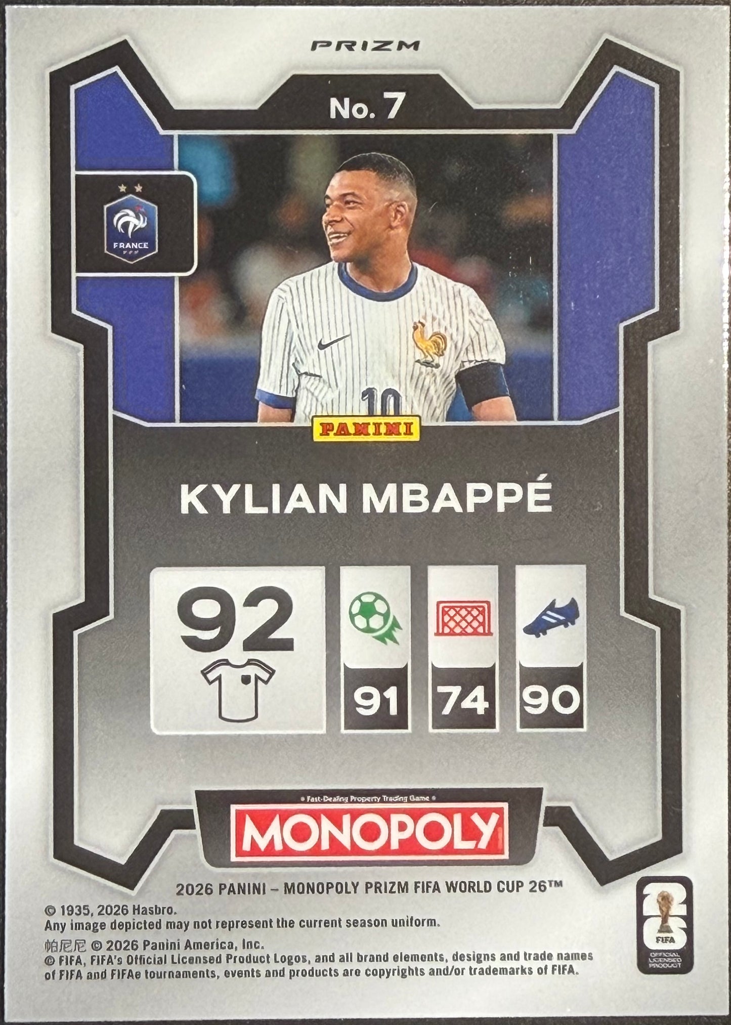 Kylian Mbappe 2026 Prizm Monopoly FIFA World Cup Four Corners Green Wave