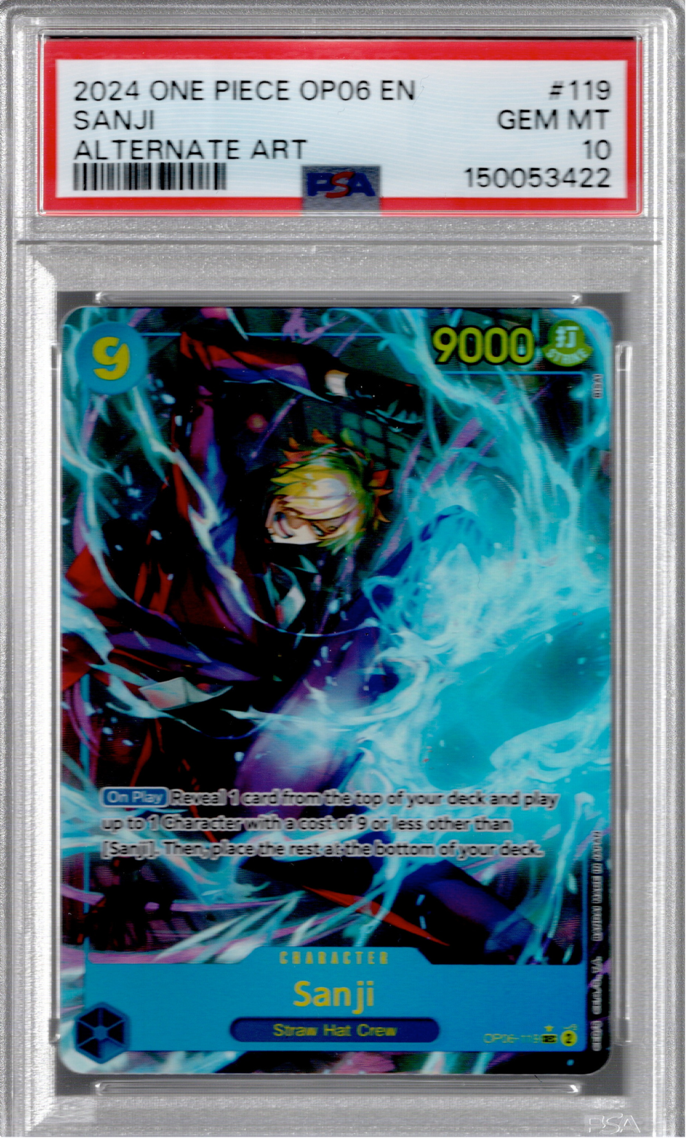 2024 One Piece OP06 Sanji Alternate Art PSA 10