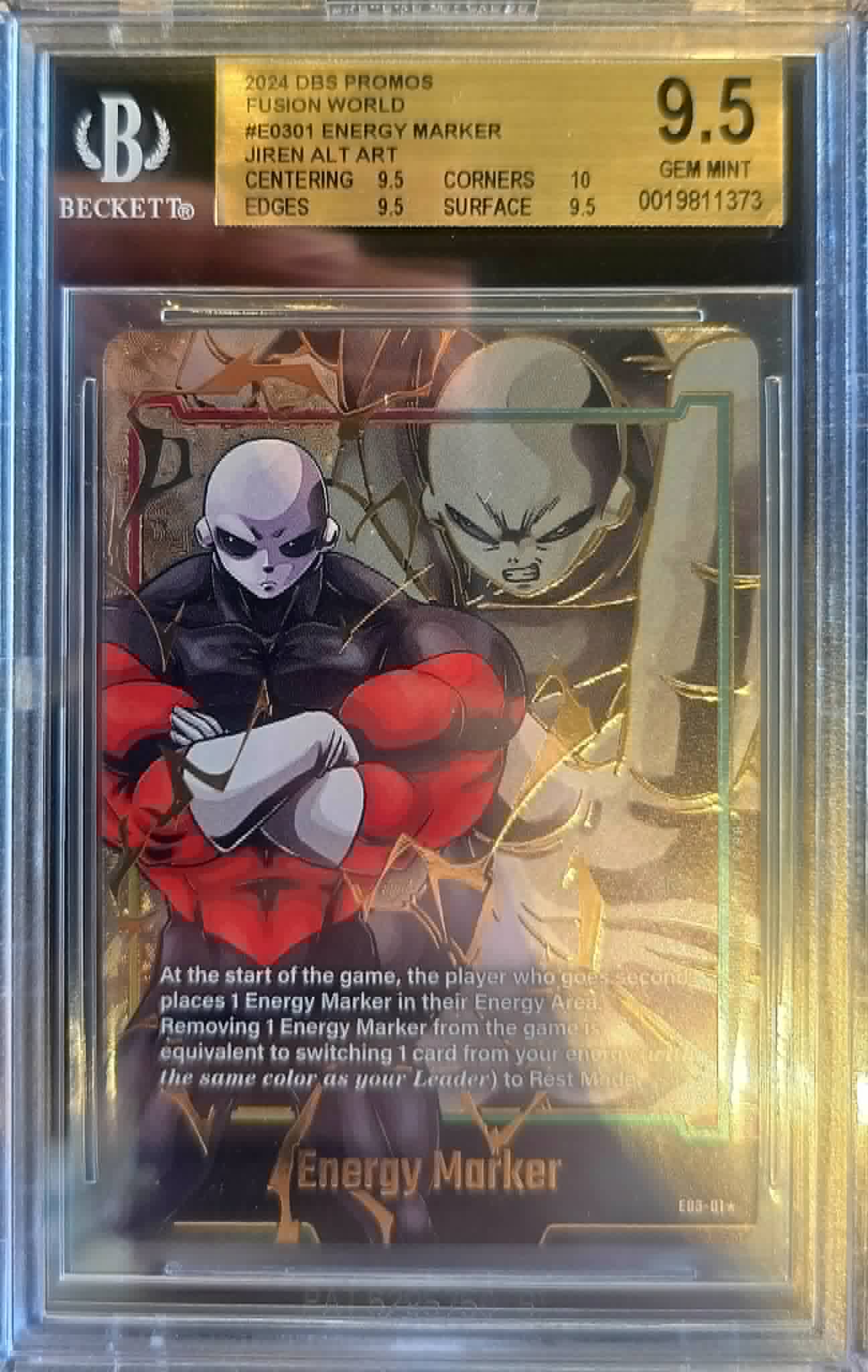 2024 Dragon Ball Super Energy Marker Jiren Alternate Art Gem Mint 9.5 Beckett