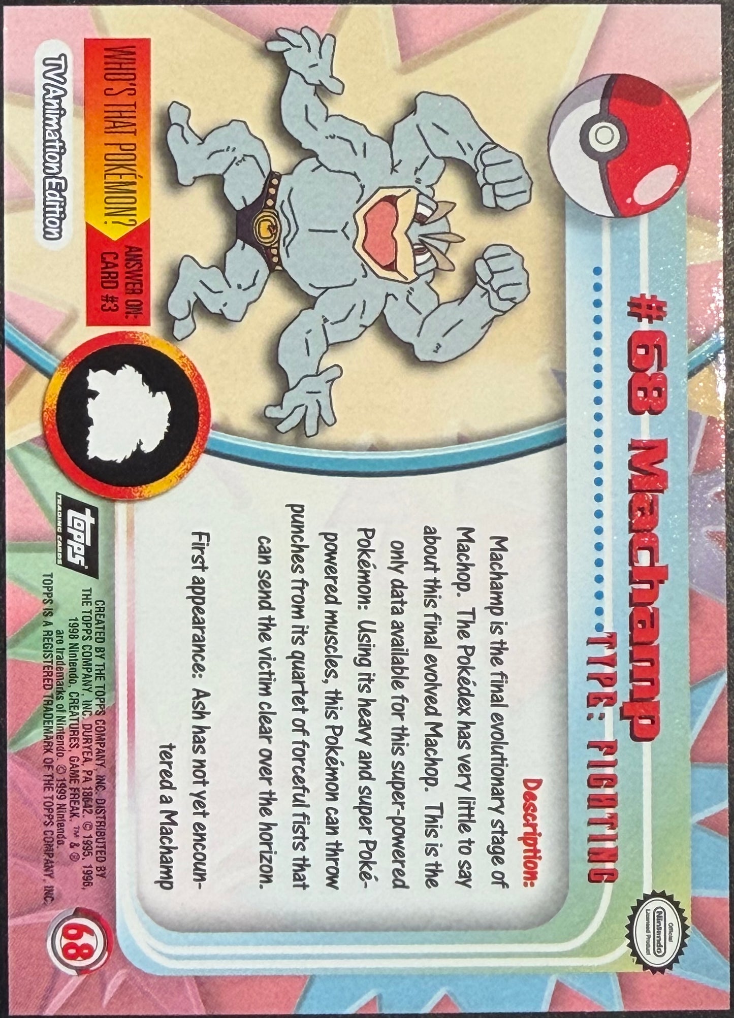Pokemon Topps - Machamp #68 Holo