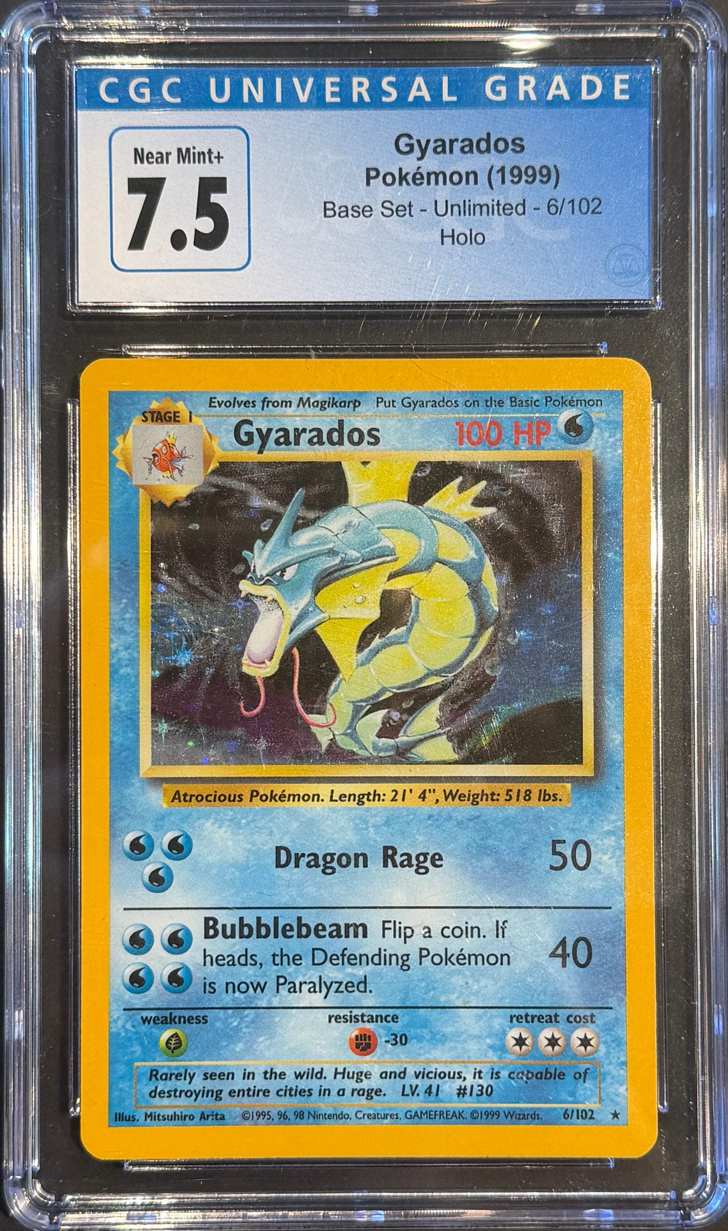 Gyarados Holo 6/102 CGC 7.5 Base Set Unlimited