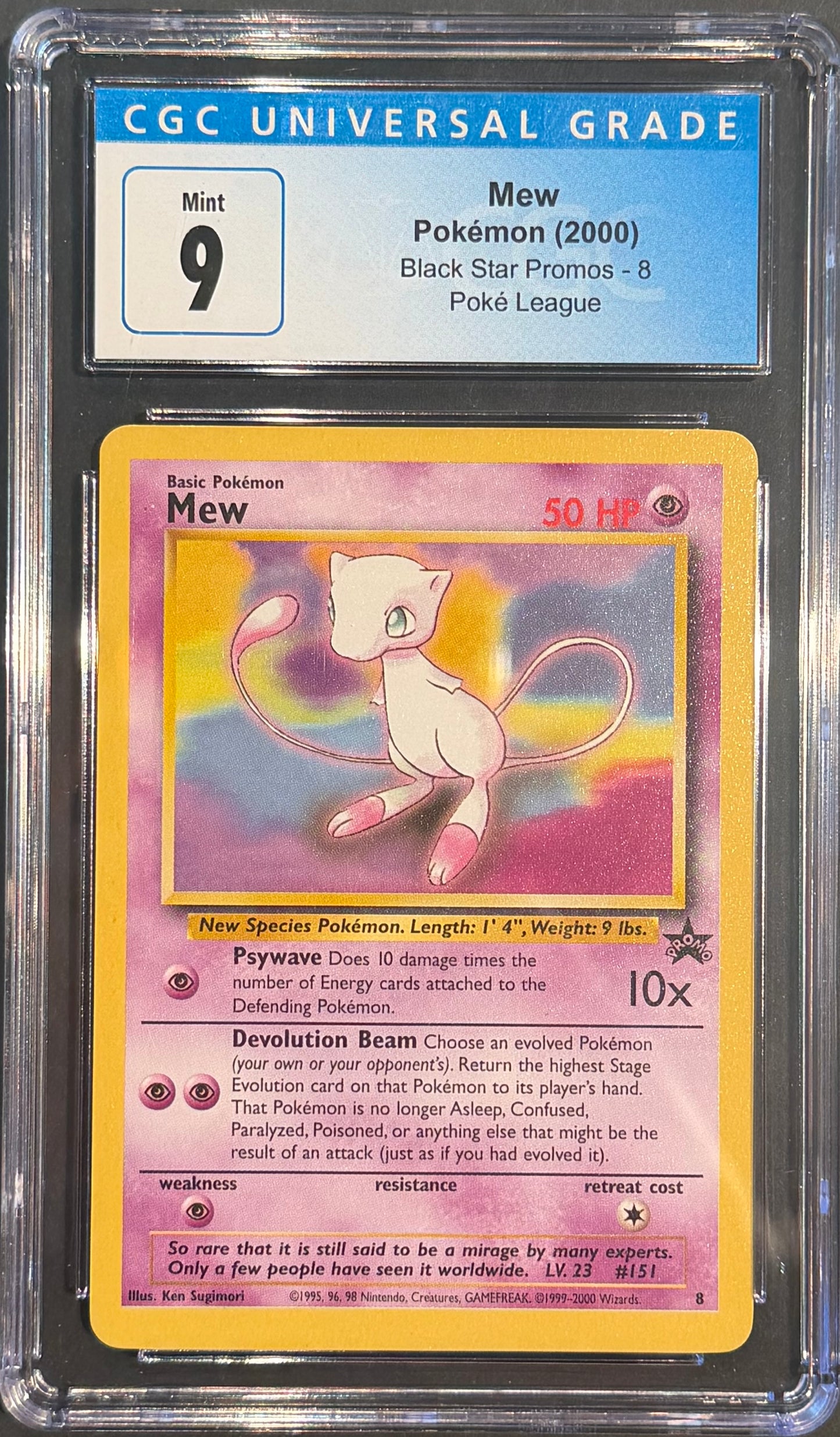 Mew #8 CGC 9 Black Star Promo Pokemon League