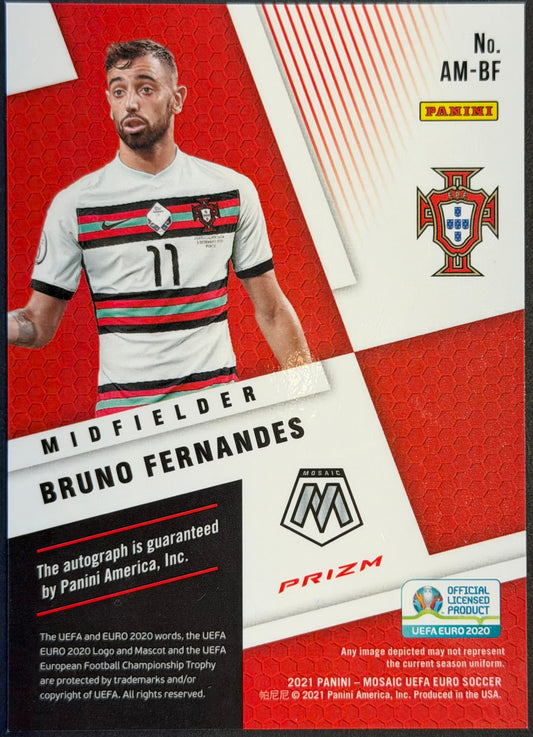 Bruno Fernandez 2020-21 Panini Mosaic UEFA EURO Mosaic Prizm Auto #AM-BF