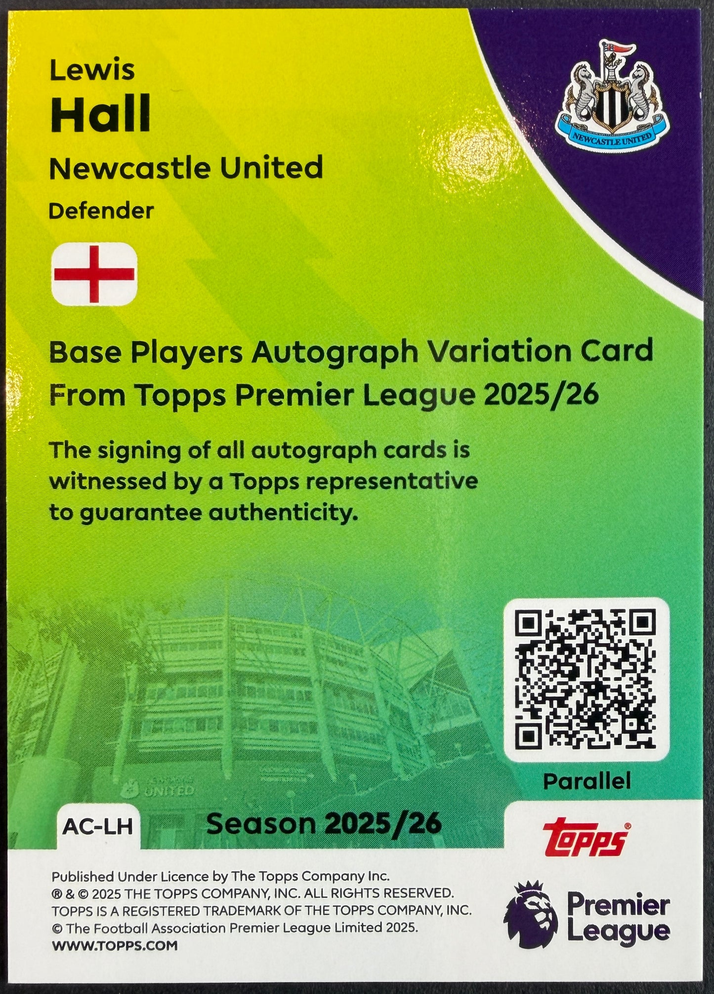 Lewis Hall 31/99 2025/26 Premiere League Auto