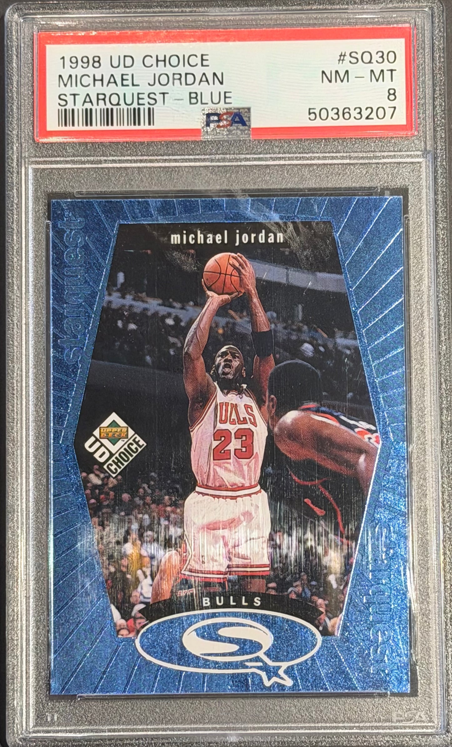 Michael Jordan PSA 8 1998 UD Choice starquest-blue #sq30