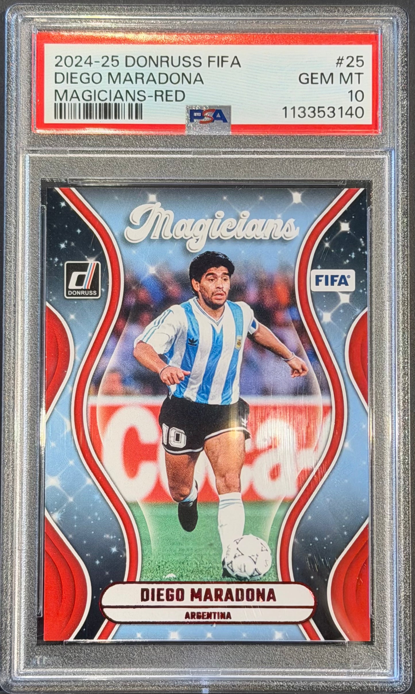 Diego Maradona PSA 10 Donruss Magicians Red