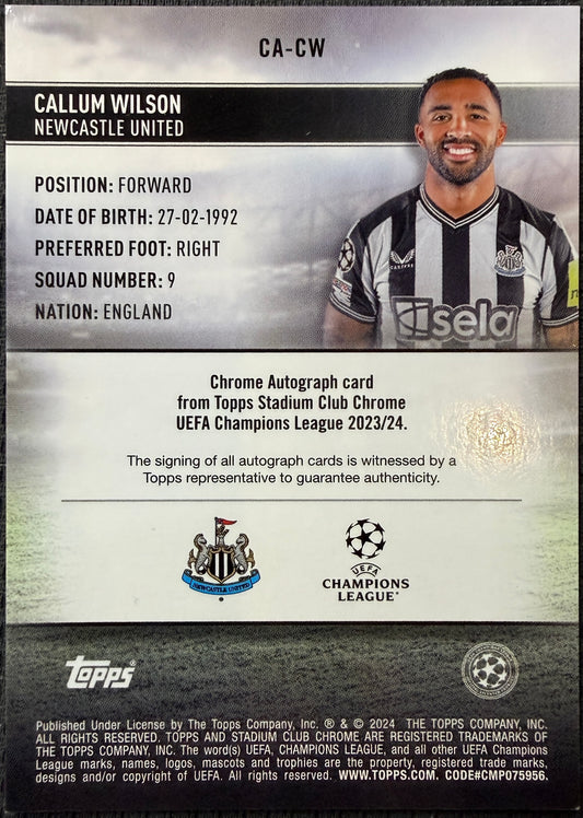 Callum Wilson 17/25 Autograph 2024 Stadium Club Chrome