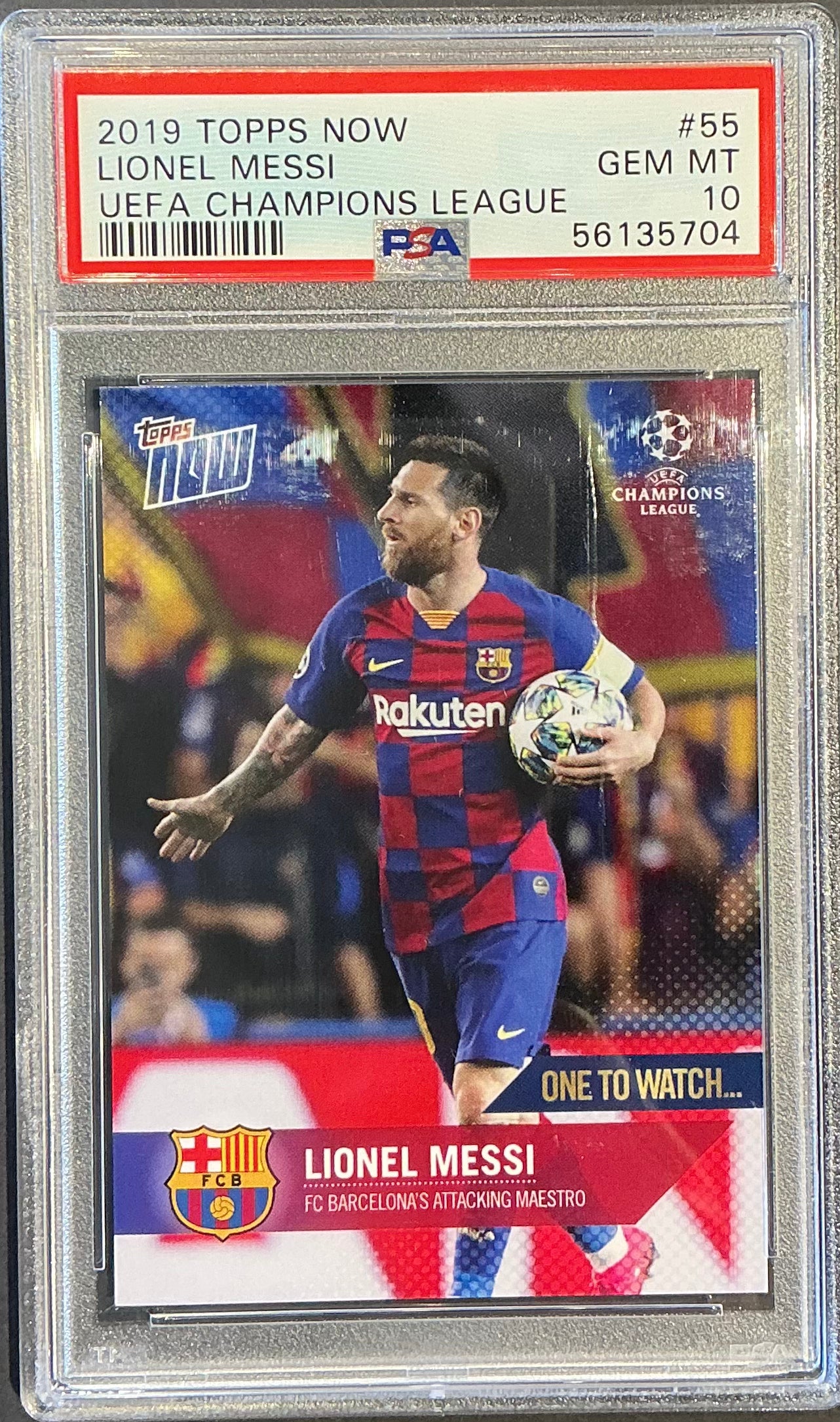 PSA 10 Lionel Messi 2019 Topps Now UEFA Champions League #55