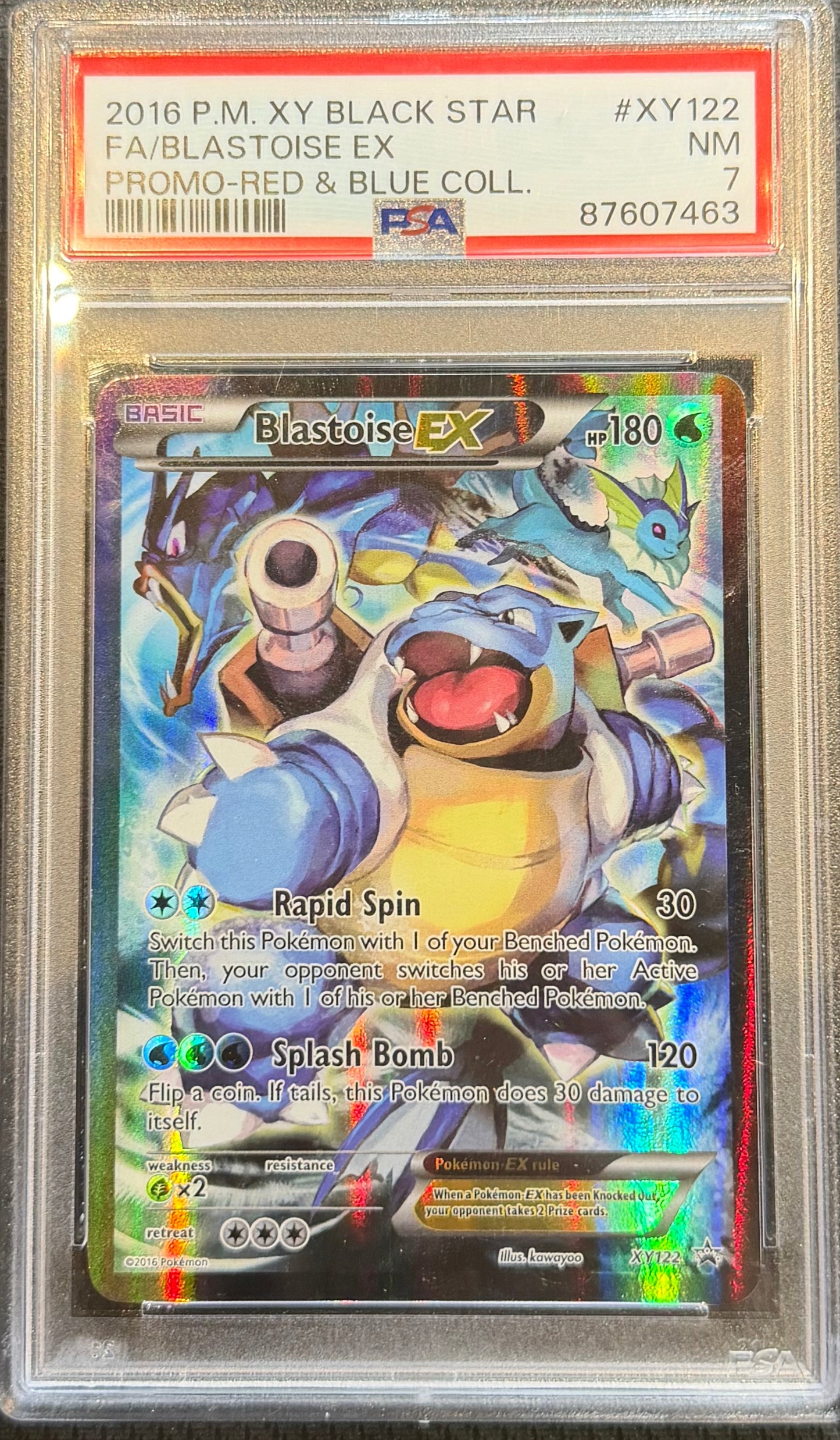 PSA 7 Blastoise EX XY122 Red & Blue Collection XY Alternate Art Promo POKEMON