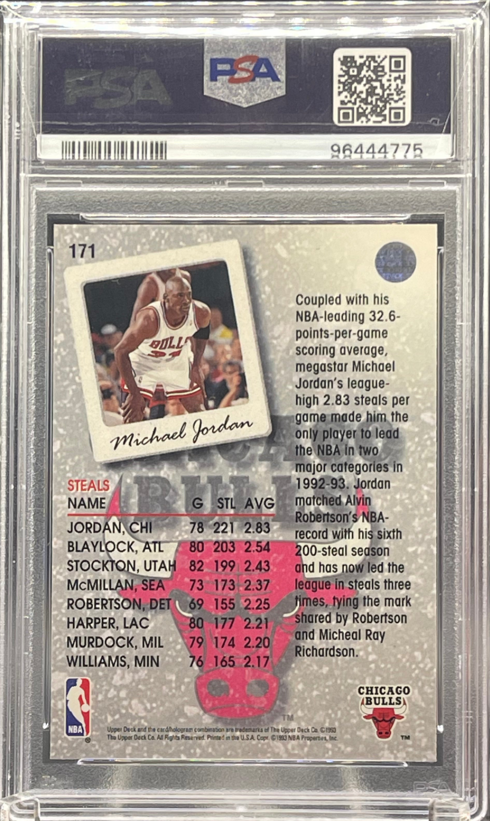 1993 Upper Deck Michael Jordan PSA 9