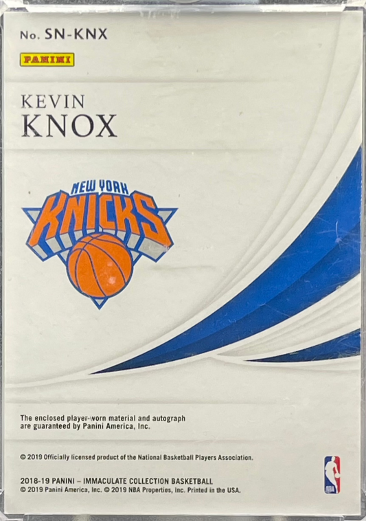 2018/19 Panini Immaculate Kevin Knox Player Worn Patch Autograph #01/10 No.SN-KNX