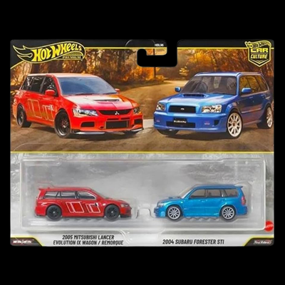 Hot Wheels: 2005 Mitsubishi Lancer IX Wagon/2004 Subaru Forester STI Double Pack