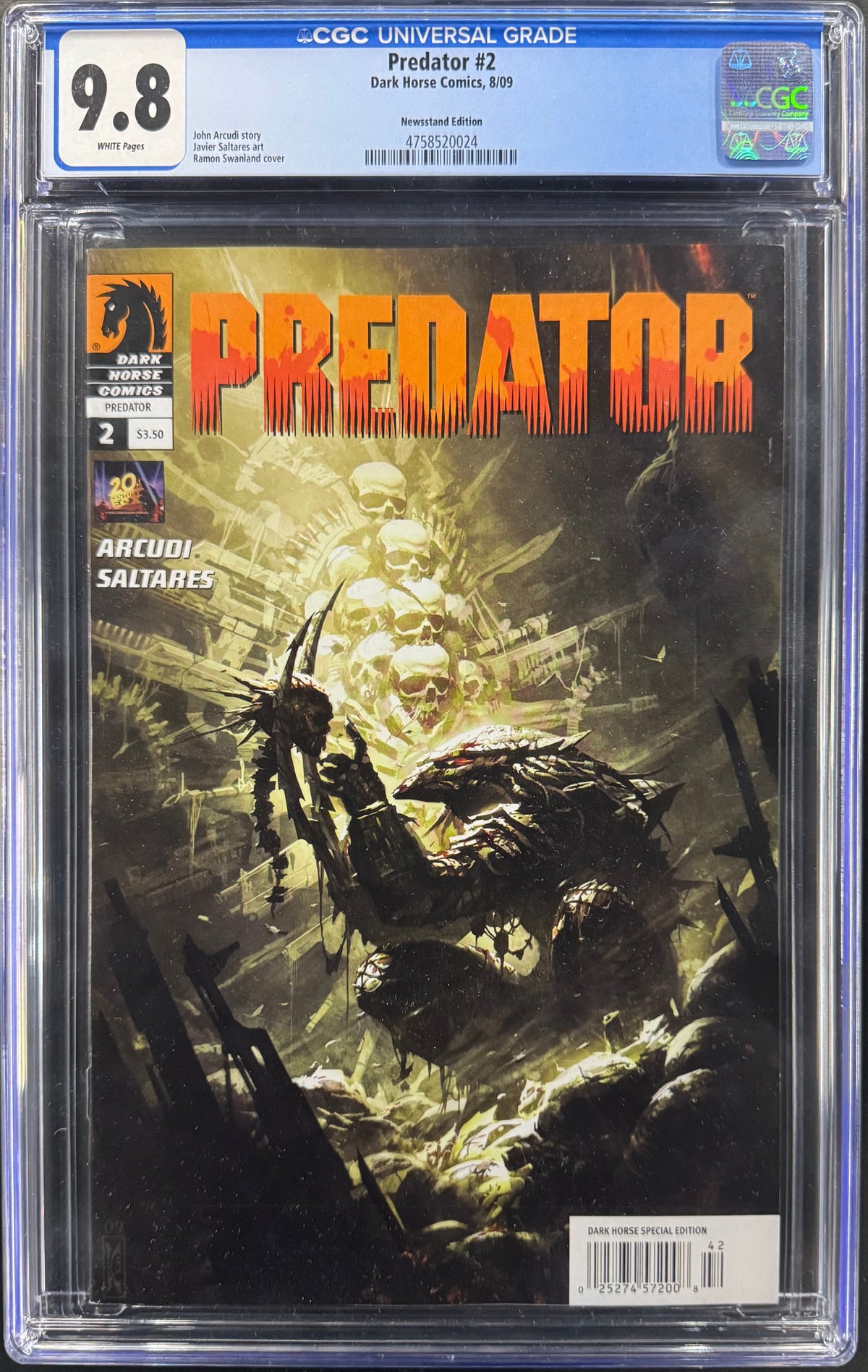 Predator #2 8/09 CGC 9.8
