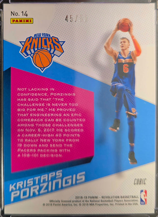 2018-19 Revolution KRISTAPS PORZINGIS #14 shockwave Cubic /50