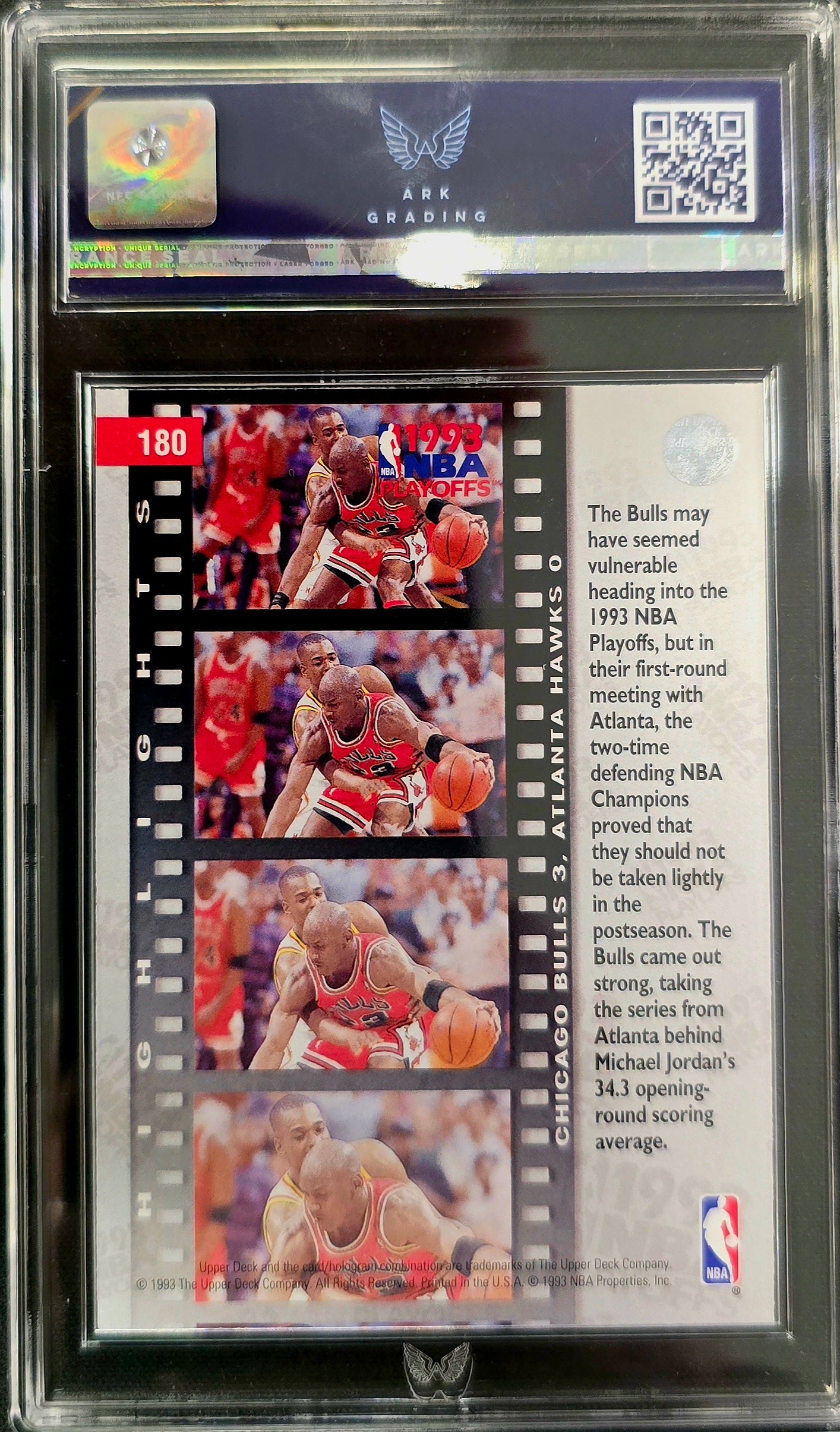 1993 Upper Deck NBA First Round Bulls, Hawks Michael Jordan #180 ARK 9.5
