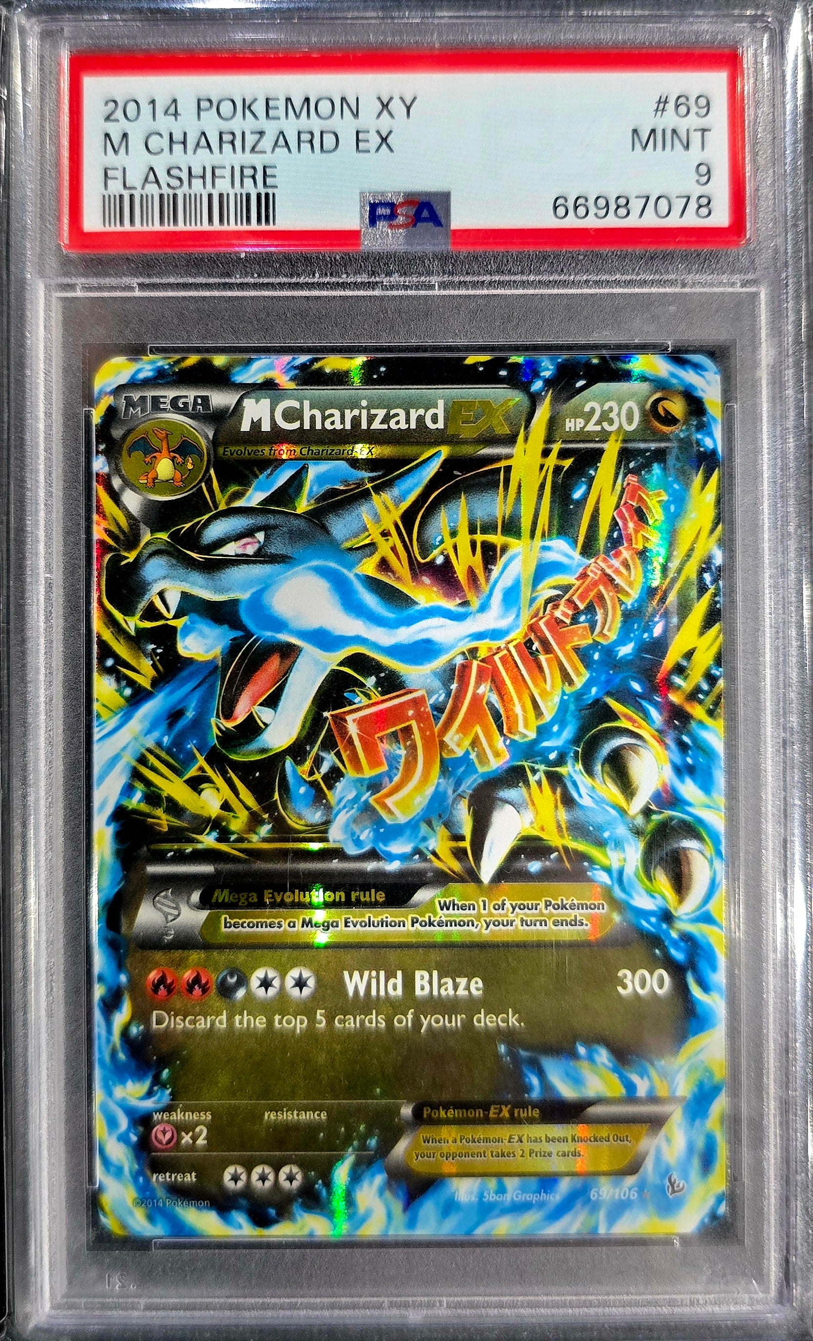 Pokemon M Charizard EX 69/106 Flashfire XY 2014 PSA 9 Mint – Leo Games