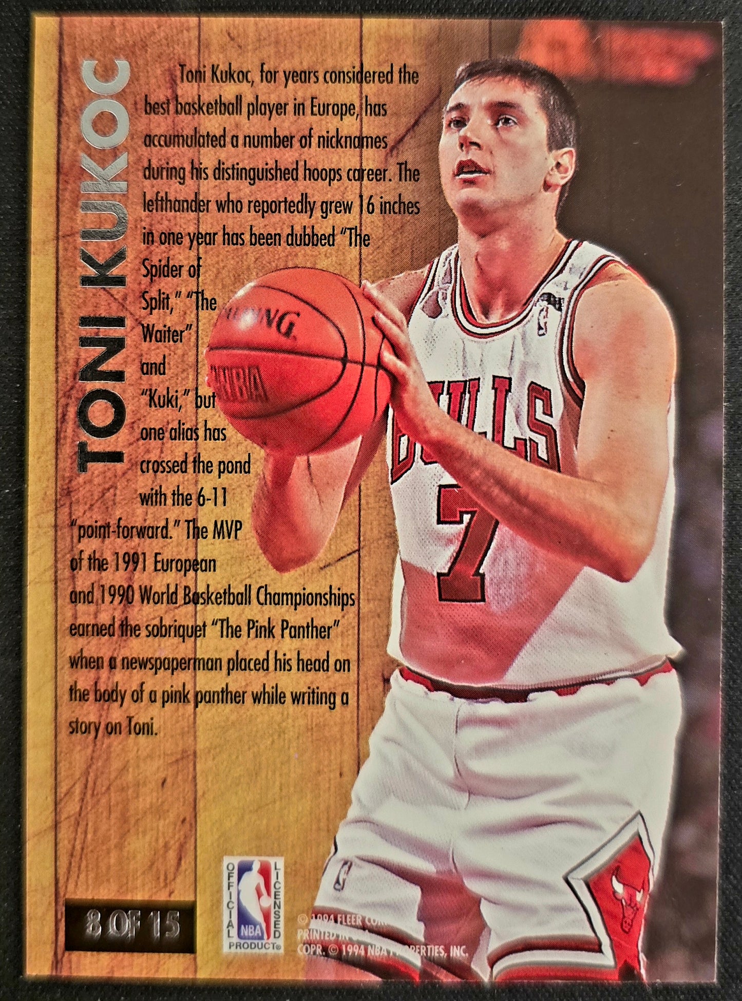 1993-94 Fleer Ultra Nicknames Toni Kukoc Pink Panther
