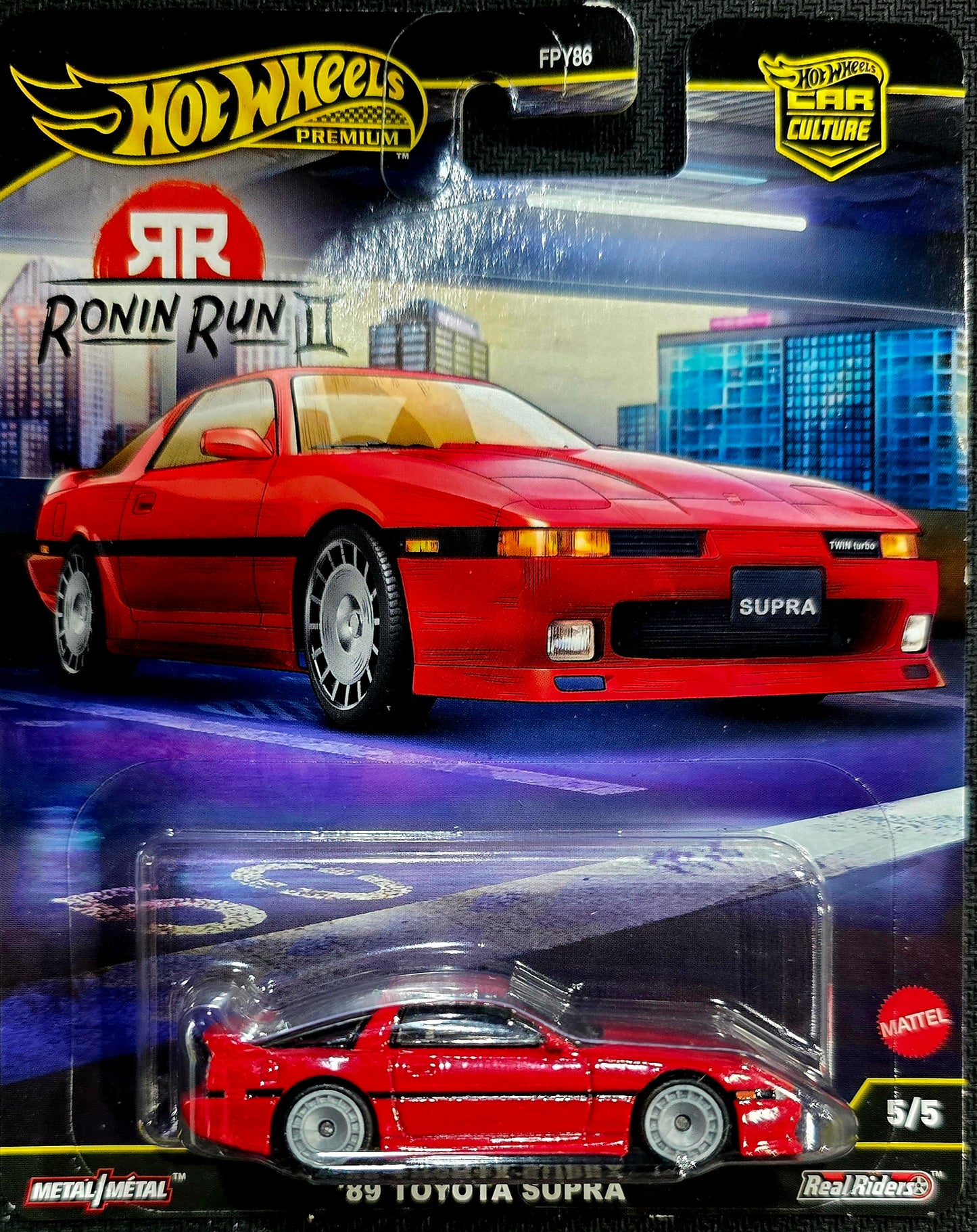 Hot Wheels Premium Car Culture Ronin Run II '89 Toyota Supra - Diecast Car