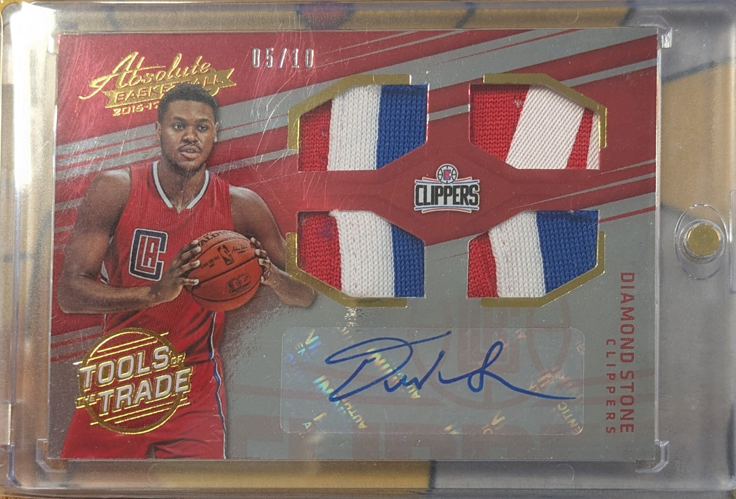2016-17 Panini Absolute Basketball Diamond Stone Patch Auto 05/10 #23