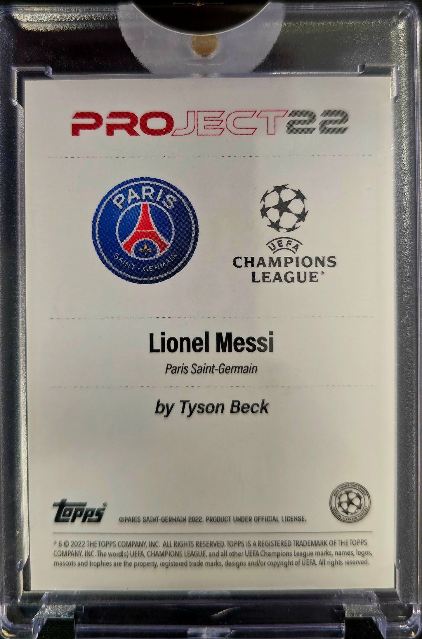 2022 Topps Project 22 Online Exclusive /5173 Lionel Messi by Tyson Beck
