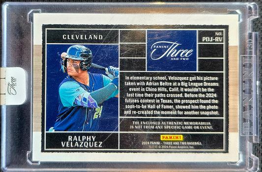 2024 PANINI THREE AND TWO RALPHY VELAZQUEZ 21/32 DUAL JERSEY RELIC GUARDIANS SP
