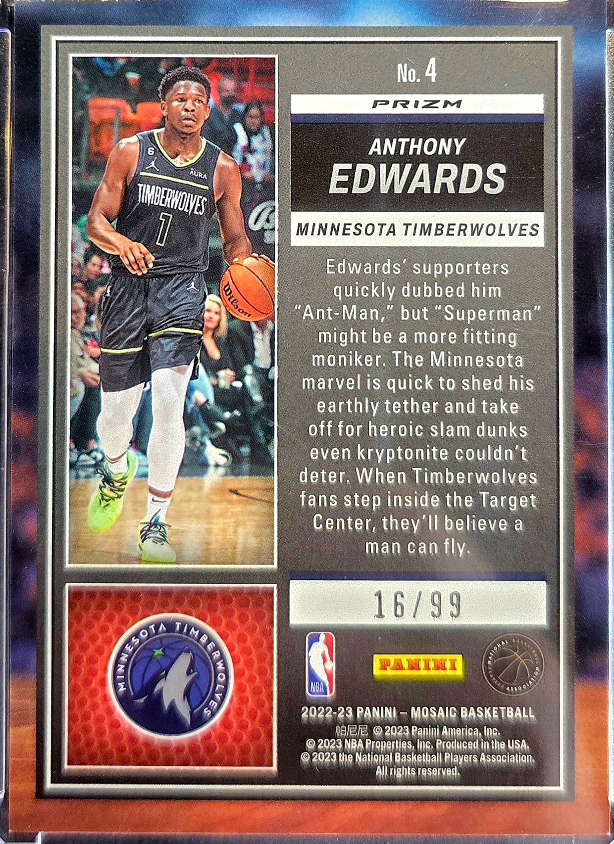 2022-23 Panini Mosaic - Jam Masters #4 Anthony Edwards Gold /99