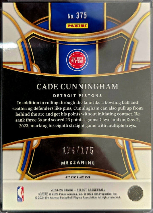 2023-24 Panini Select Basketball Cade Cunningham #375 Flash PINK /175