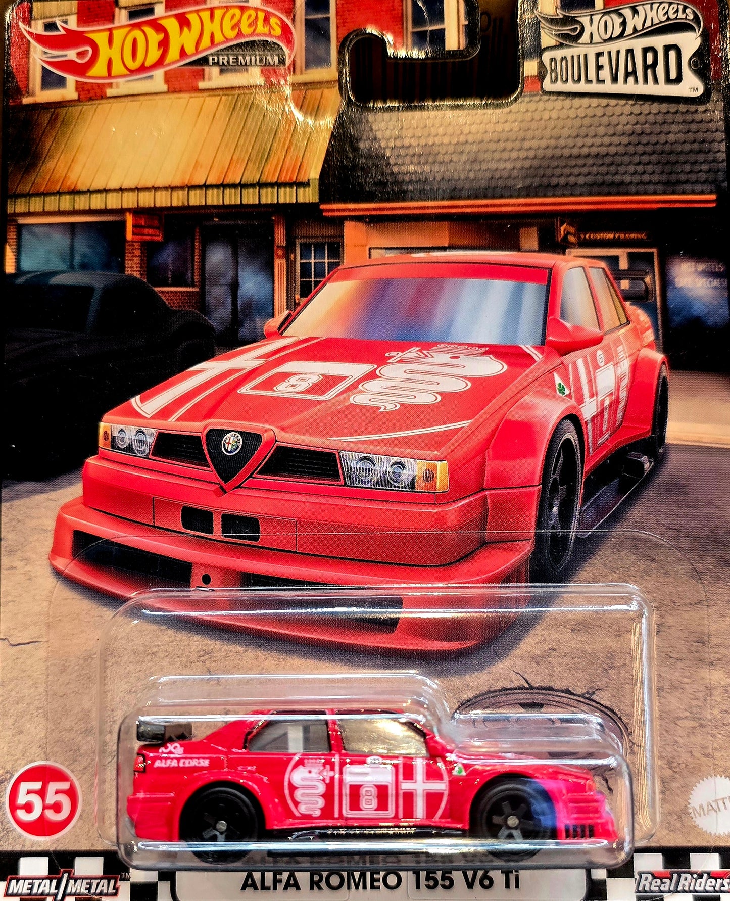 Hot Wheels Premium Boulevard Alfa Romeo 155 V6 Ti Rare VHTF Diecast Red #55