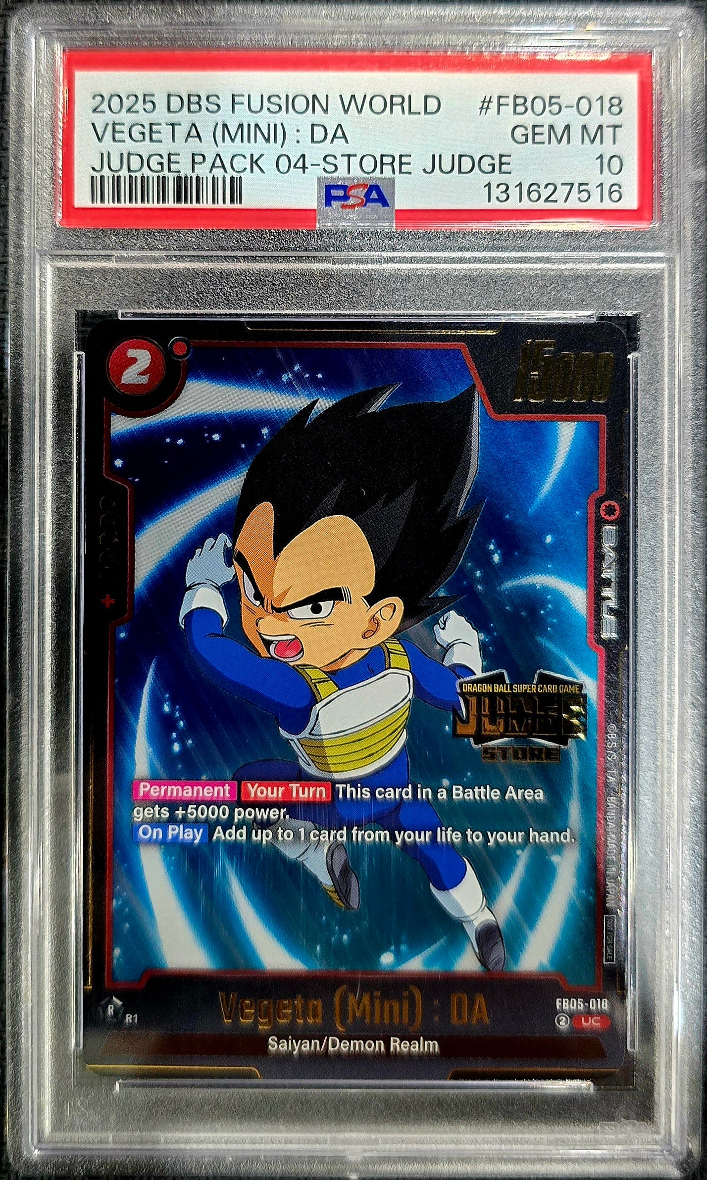 2025 Fusion World Vegeta (mini) DA Judge PSA 10