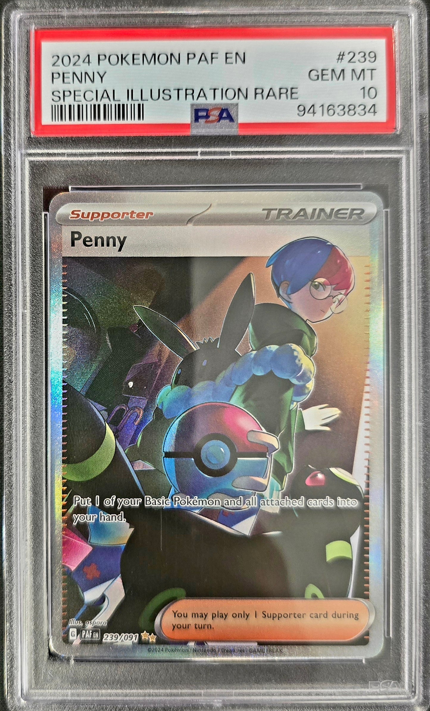 Paldean Fates Pokémon Special Illustration Rare #239 PENNY - PSA 10