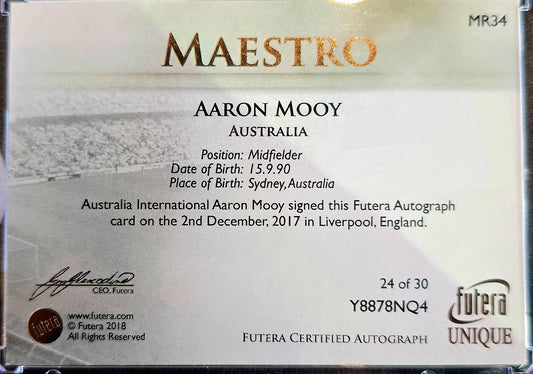 2018 Futera Maestro Aaron Mooy Autograph #MR34