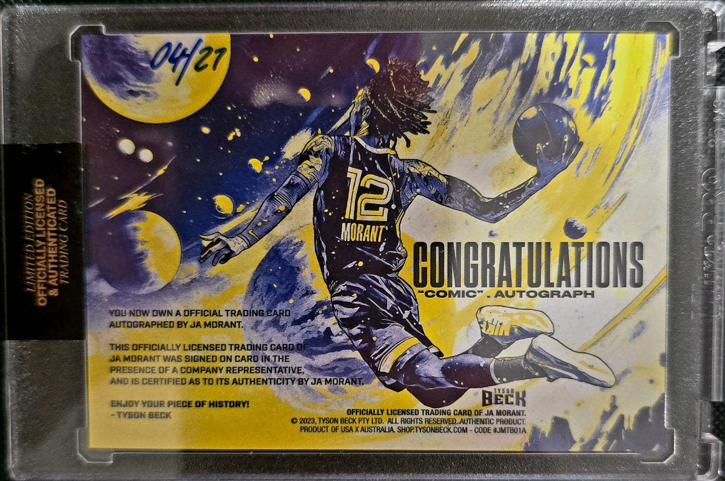 JA MORANT X TYSON BECK - COMIC - SILVER LASER LANDSCAPE VARIATION - AUTOGRAPH - LIMITED TO 27