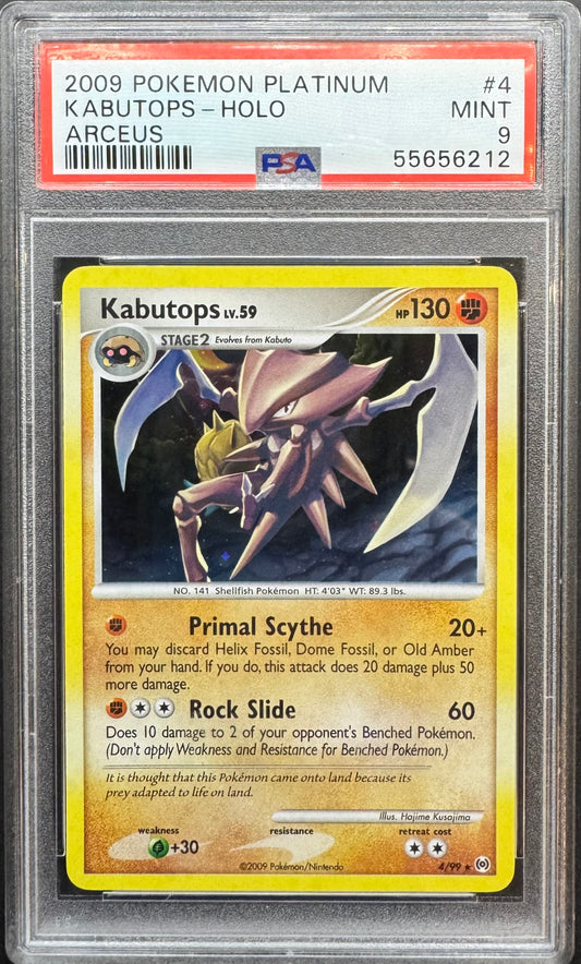 2009 Kabutops Lv. 59 4/99 [Platinum Arceus] PSA 9