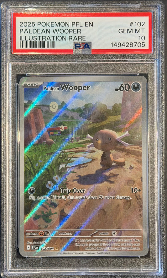 PSA 10 Paldean Wooper 102/094 Illustration Rare Phantasmal Flames