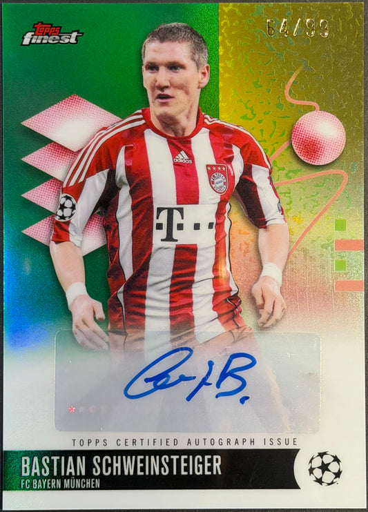 Bastian Schweinsteiger 64/99 Green Refractor Autograph Topps Finest 2025/26