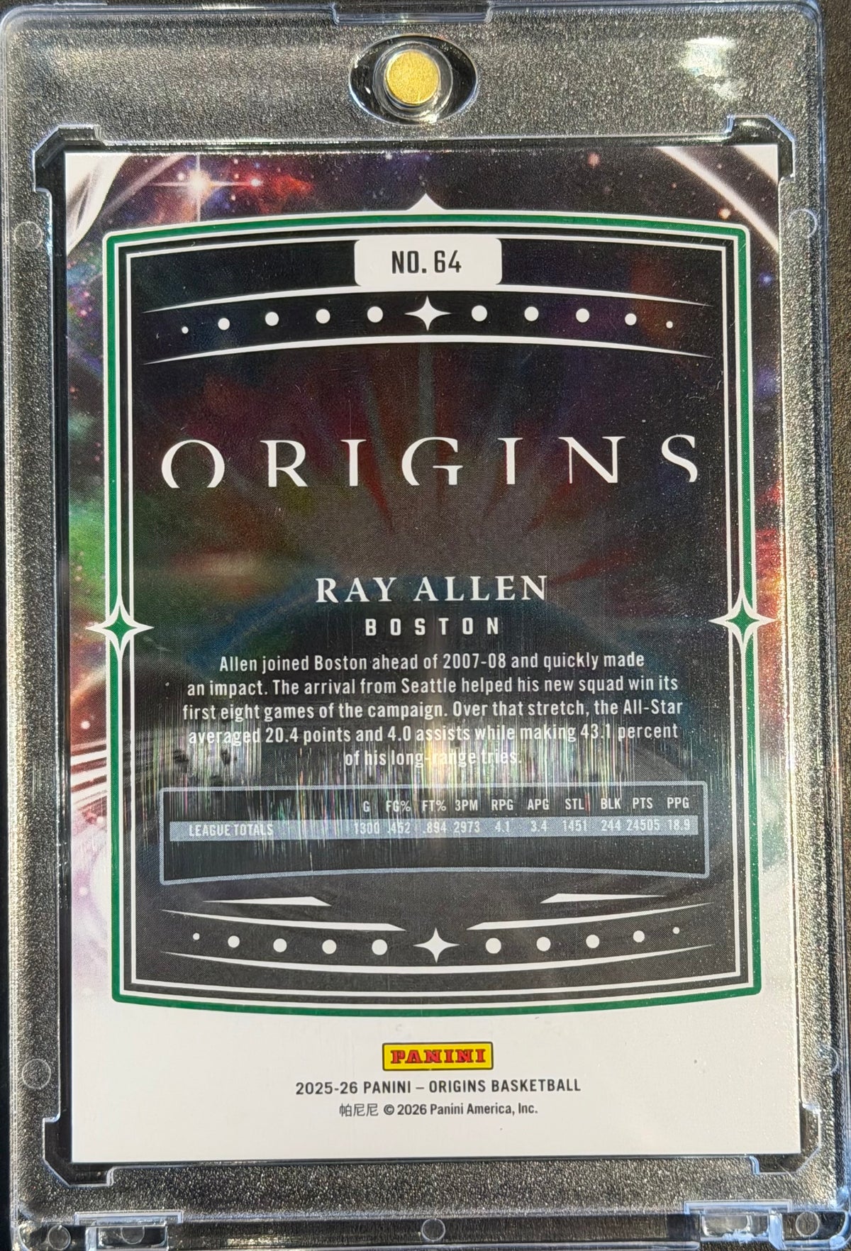 2025-26 Panini Origins Ray Allen GOLD /10 #64 Boston Celtics 6/10