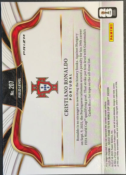 Cristiano Ronaldo Portugal #207 Prizm Purple mojo Panini Road to World Cup 2026