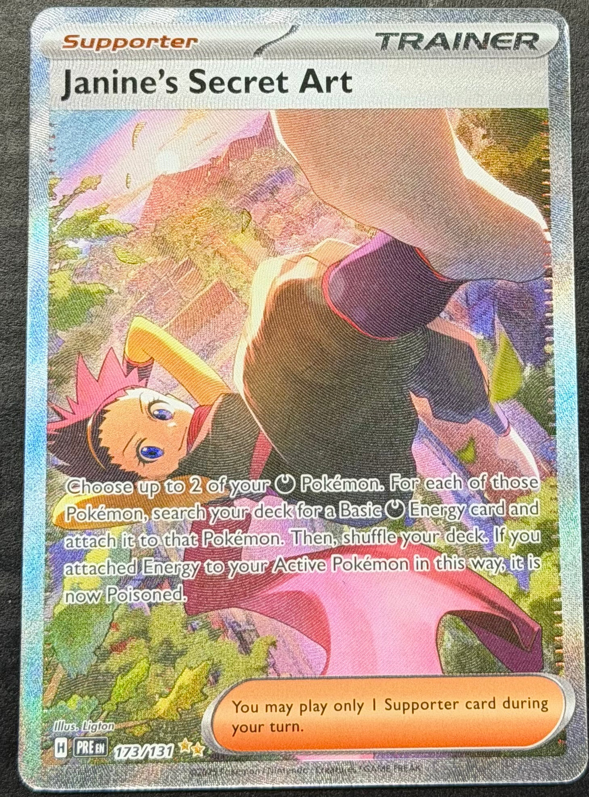 Janine’s Secret Art 173/131 Special Illustration Rare SIR Prismatic Evolutions