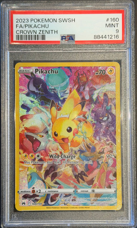 Pikachu 160/159 PSA 9 Crown Zenith