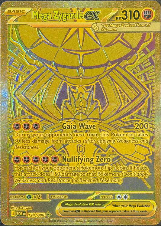 Mega Zygarde ex 124/088 Hyper Rare Gold Perfect Order