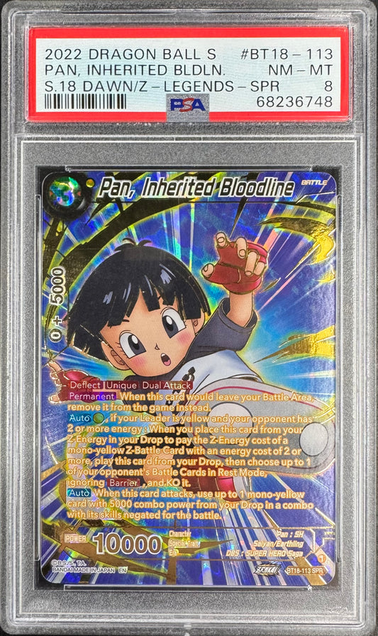 2022 DBS Pan, Inherited Bloodline BT18-113 SPR [Dawn of Z Legends] PSA 8