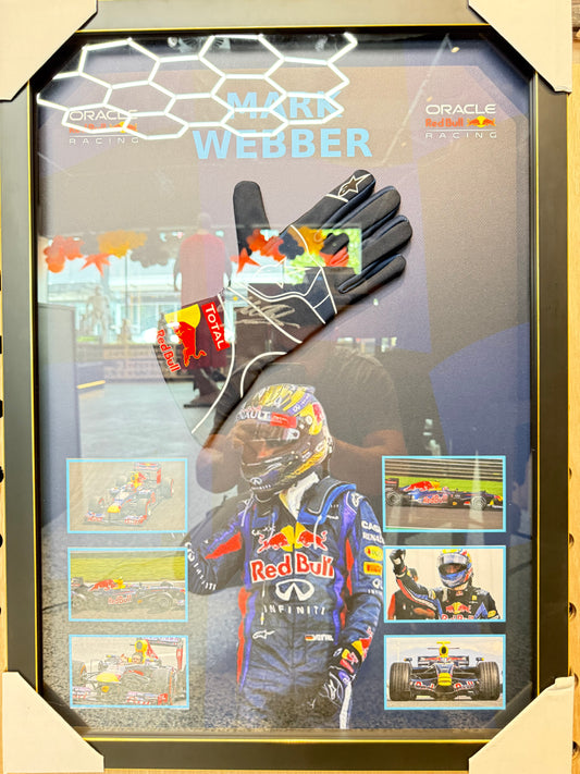 Mark Webber Signed Glove Framed COA