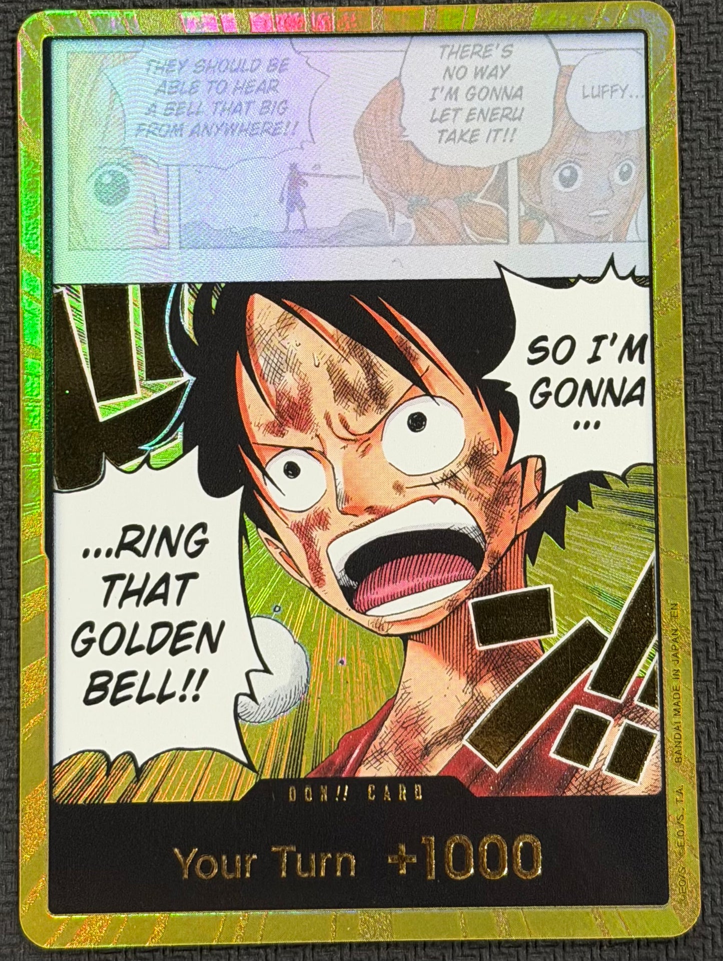 Luffy Golden Bell DON!! Card Gold OP15 English