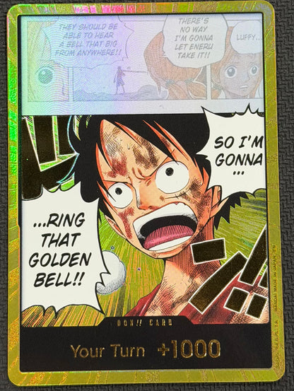 Luffy Golden Bell DON!! Card Gold OP15 English