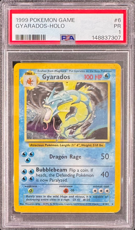 1999 Pokemon Gyarados 6/102 Holo [Base Set] PSA 1