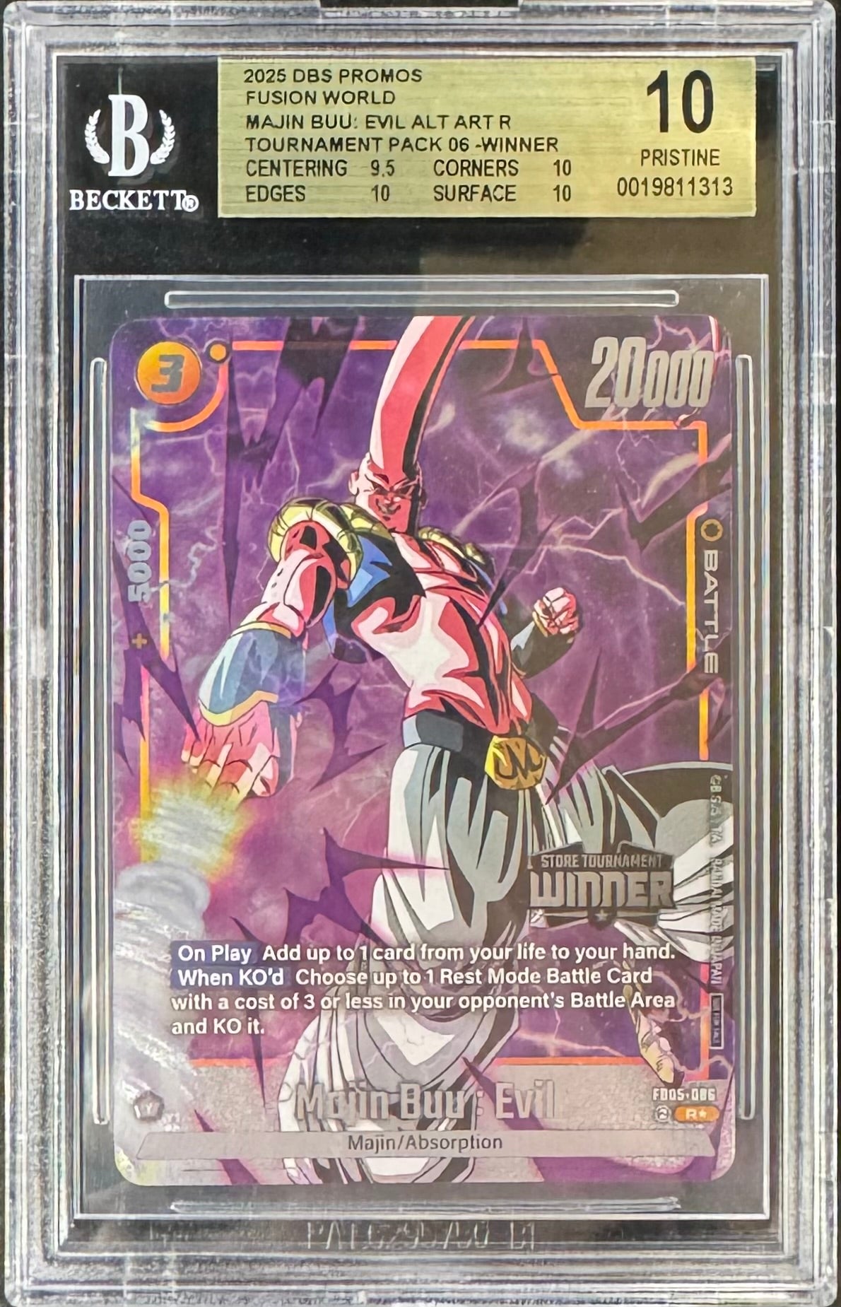 2025 DBS Majin Buu: Evil FB05-086 Alternate Art Winner Stamp [Tournament Pack 6] Beckett 10