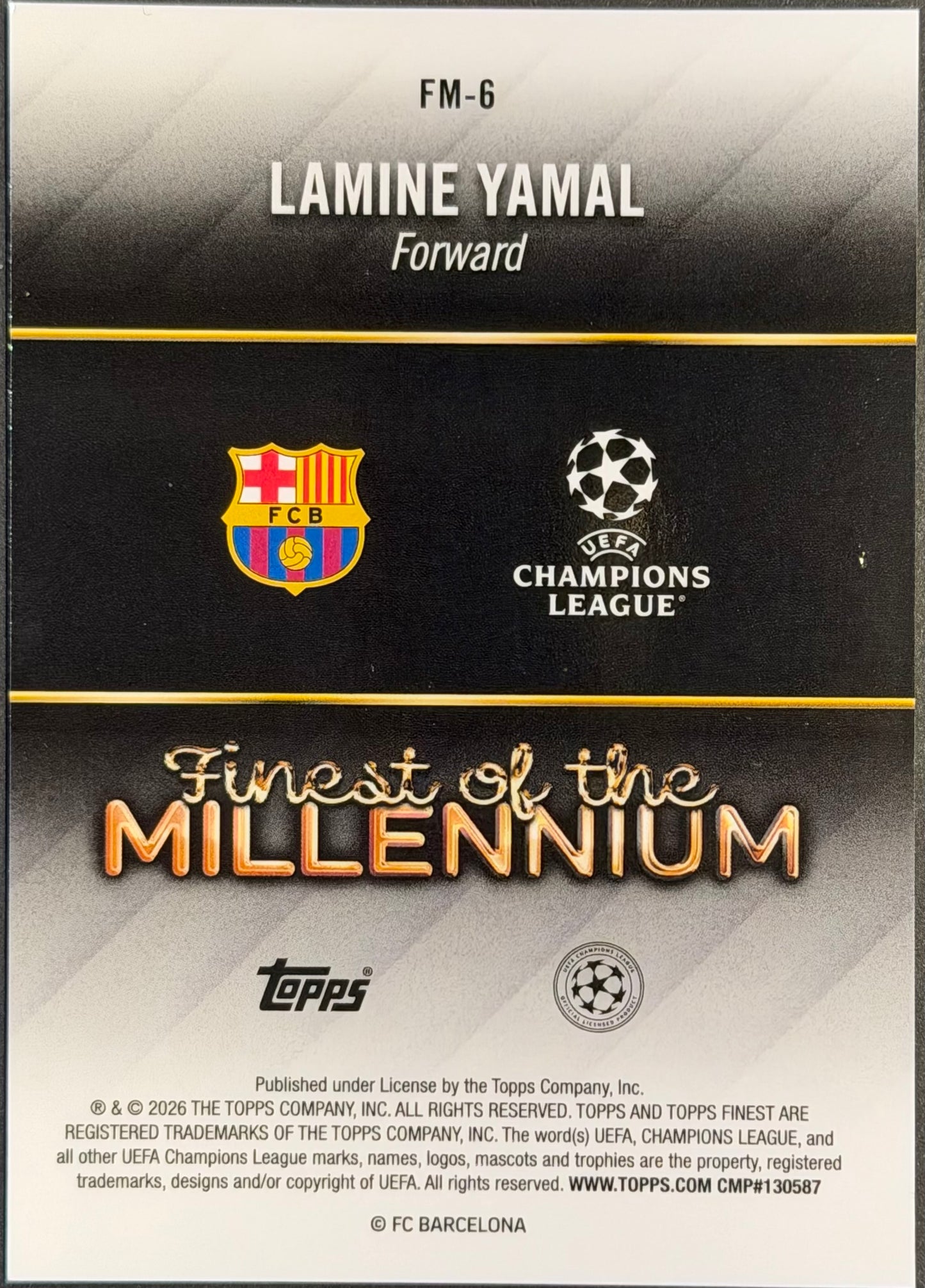 Lamine Yamal Finest Of The Millennium Topps Finest